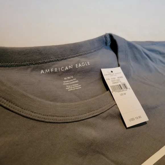 American Eagle Graphic Tee [M] Gray/White - Picture 3 of 4
